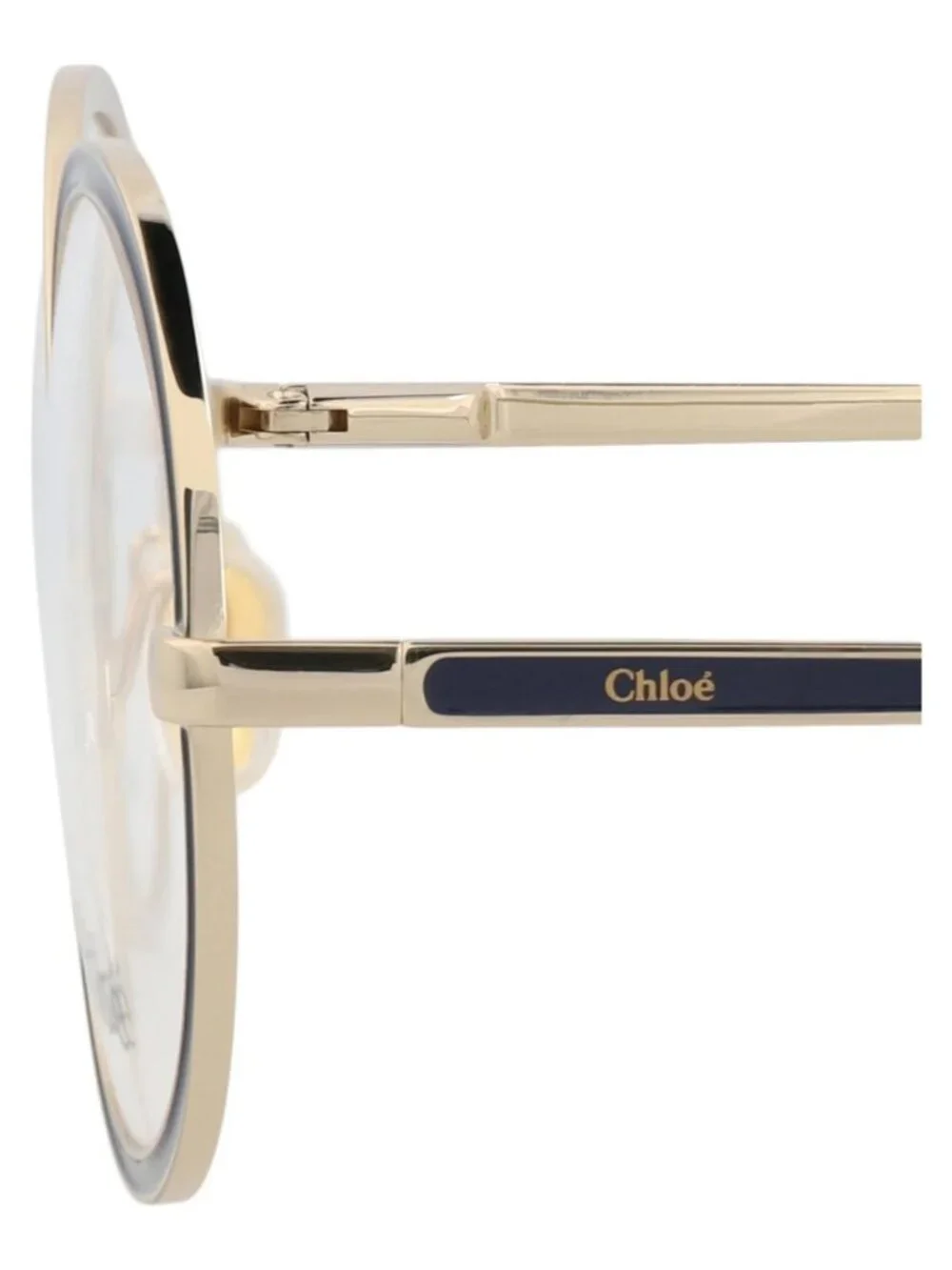 New Chloé Women's Eyeglasses Round Oval Metal Frame Gold Gold Transparent